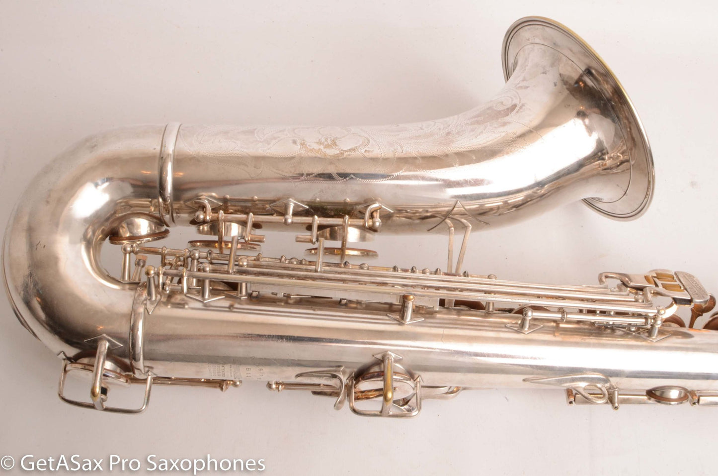 Buescher Top Hat and Cane Tenor Original Silver Plate Super Rare 356387