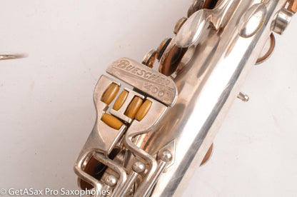 Buescher Top Hat and Cane Tenor Original Silver Plate Super Rare 356387