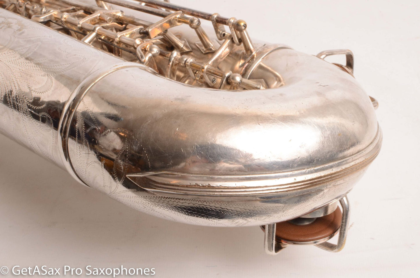 Buescher Top Hat and Cane Tenor Original Silver Plate Super Rare 356387