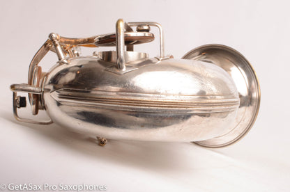 Buescher Top Hat and Cane Tenor Original Silver Plate Super Rare 356387