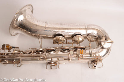 Buescher Top Hat and Cane Tenor Original Silver Plate Super Rare 356387