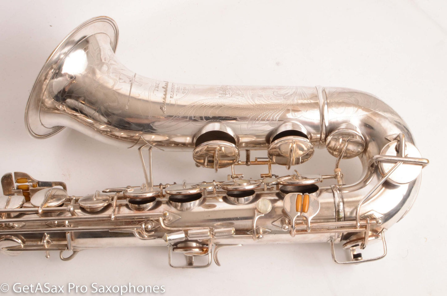 Buescher Top Hat and Cane Tenor Original Silver Plate Super Rare 356387