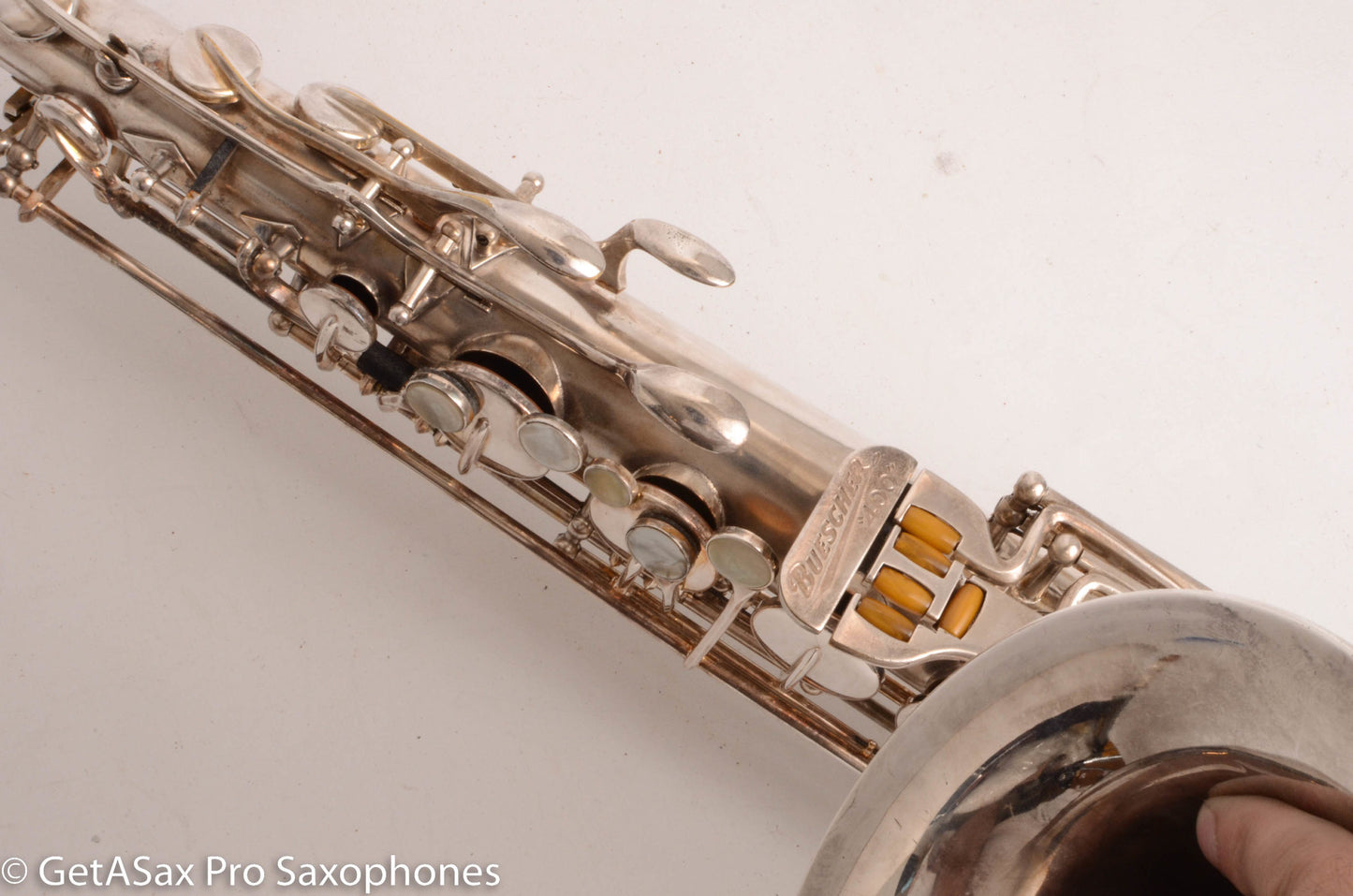 Buescher Top Hat and Cane Tenor Original Silver Plate Super Rare 356387