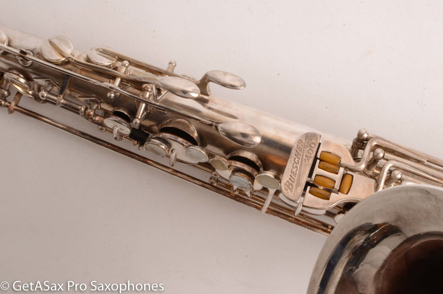 Buescher Top Hat and Cane Tenor Original Silver Plate Super Rare 356387