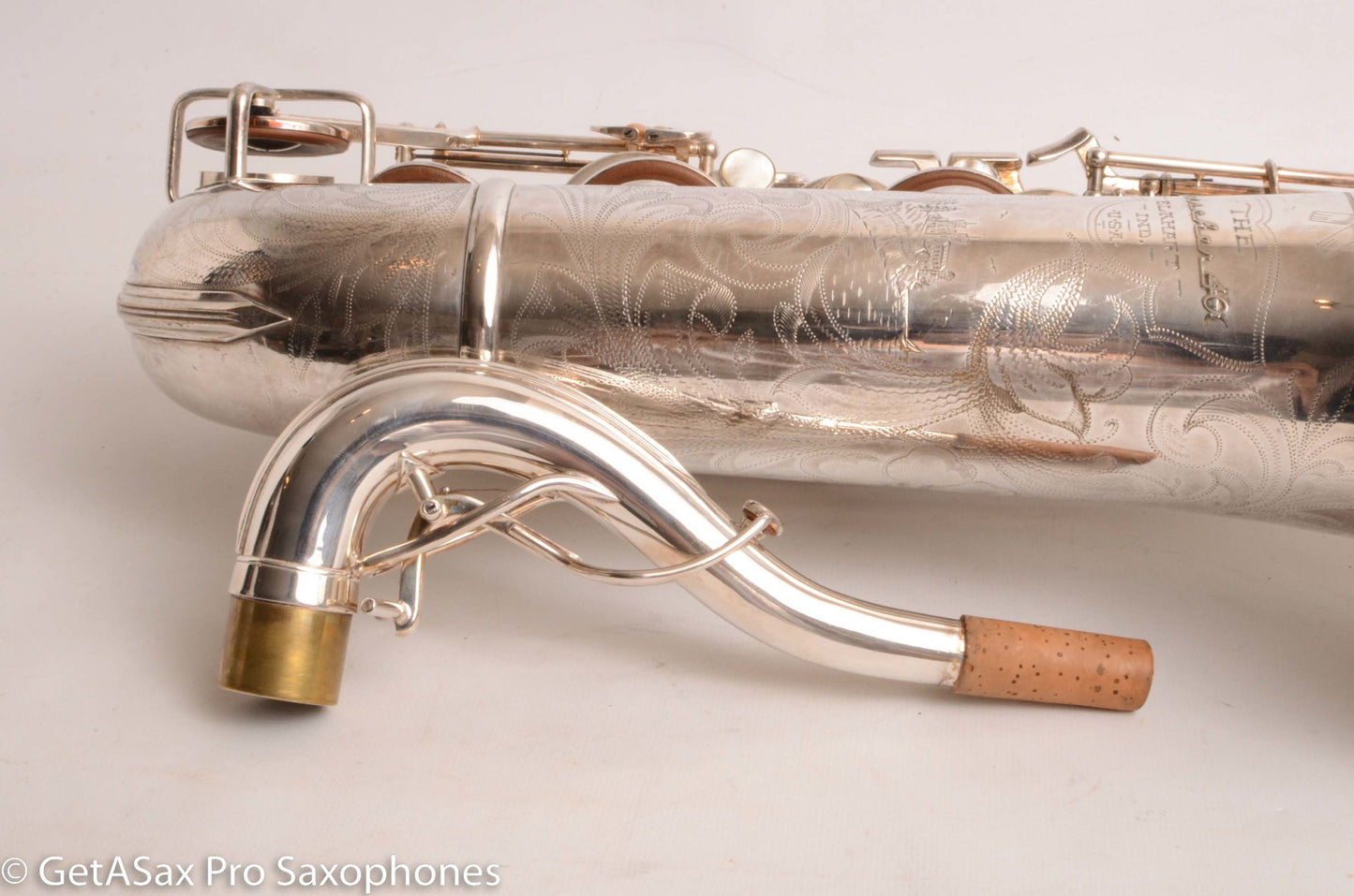 Buescher Top Hat and Cane Tenor Original Silver Plate Super Rare 356387