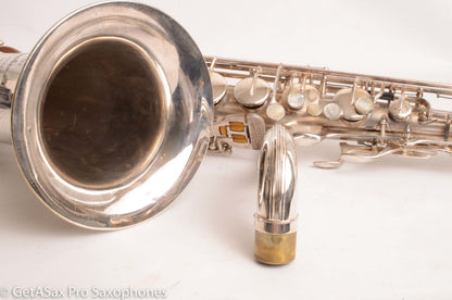 Buescher Top Hat and Cane Tenor Original Silver Plate Super Rare 356387