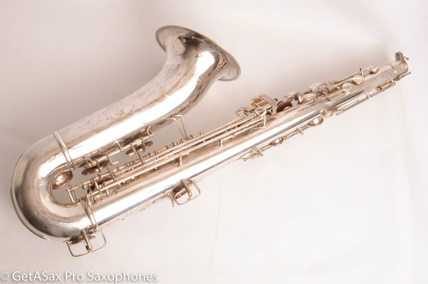 Buescher Top Hat and Cane Tenor Original Silver Plate Super Rare 356387