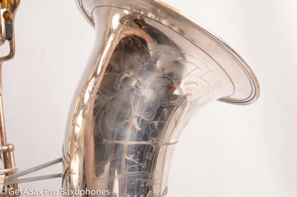 Buescher Top Hat and Cane Tenor Original Silver Plate Super Rare 356387