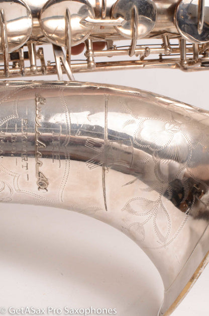 Buescher Top Hat and Cane Tenor Original Silver Plate Super Rare 356387