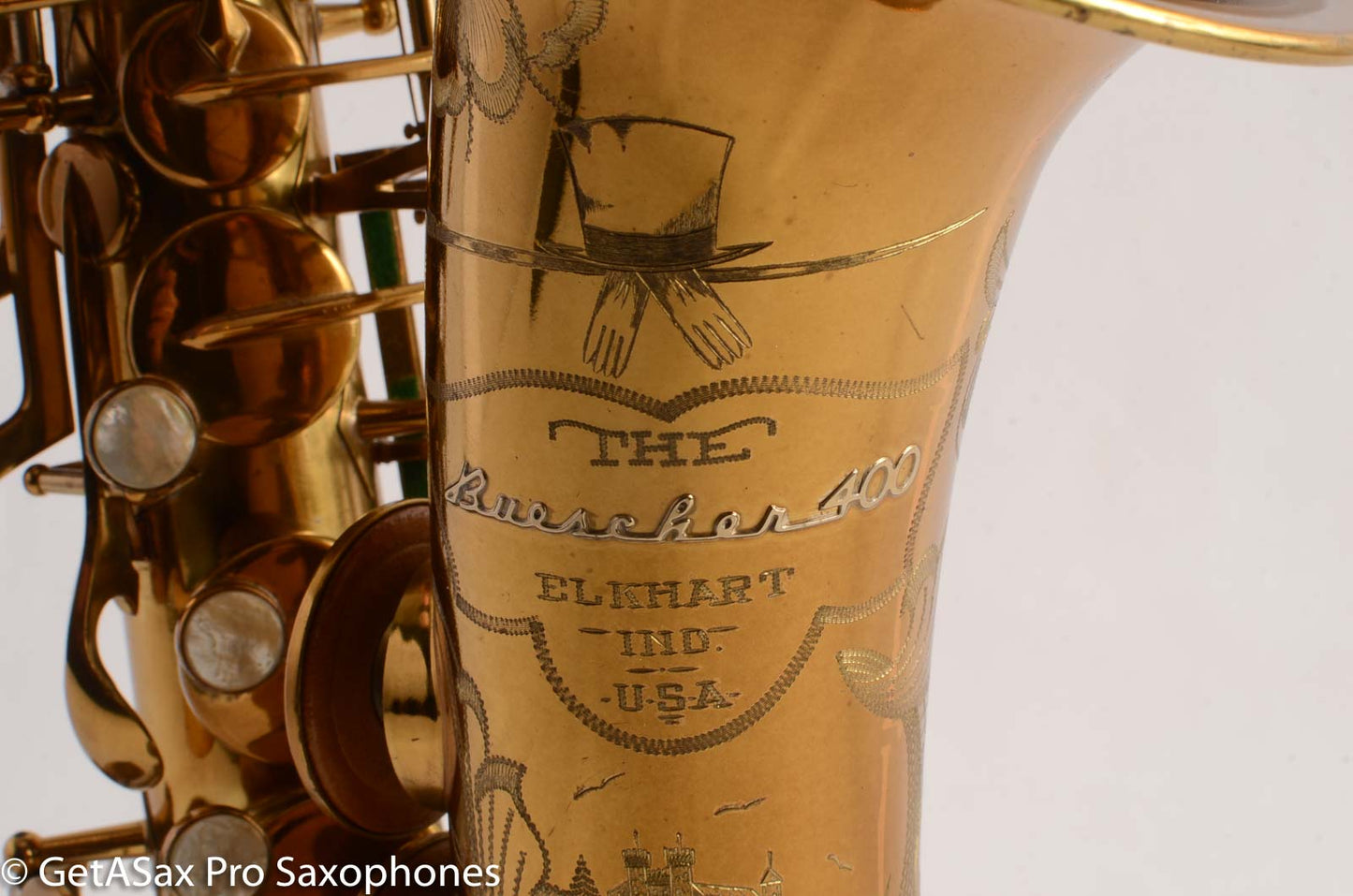Buescher Top Hat and Cane Alto Saxophone Super 400 Near Mint Superb 323836