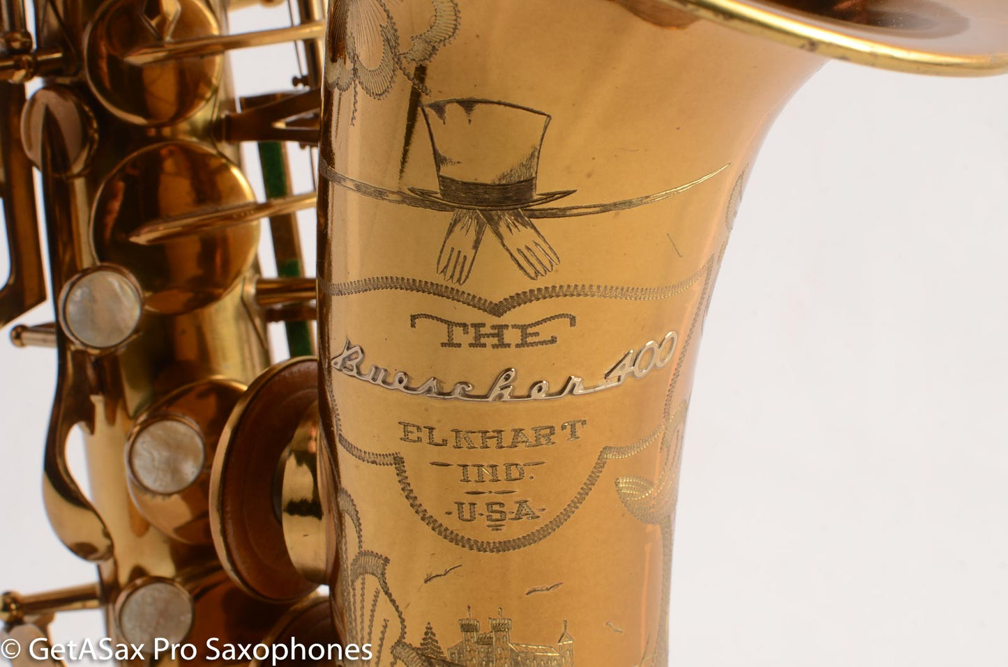 Buescher Top Hat and Cane Alto Saxophone Super 400 Near Mint Superb 323836