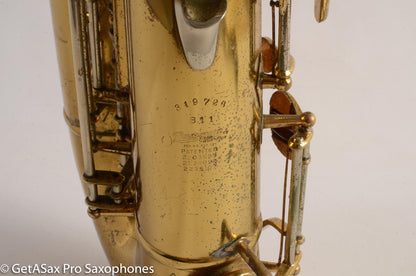 Buescher Top Hat and Cane Tenor Saxophone Relacquered, Pickup Plugged Old Pads Great Deal