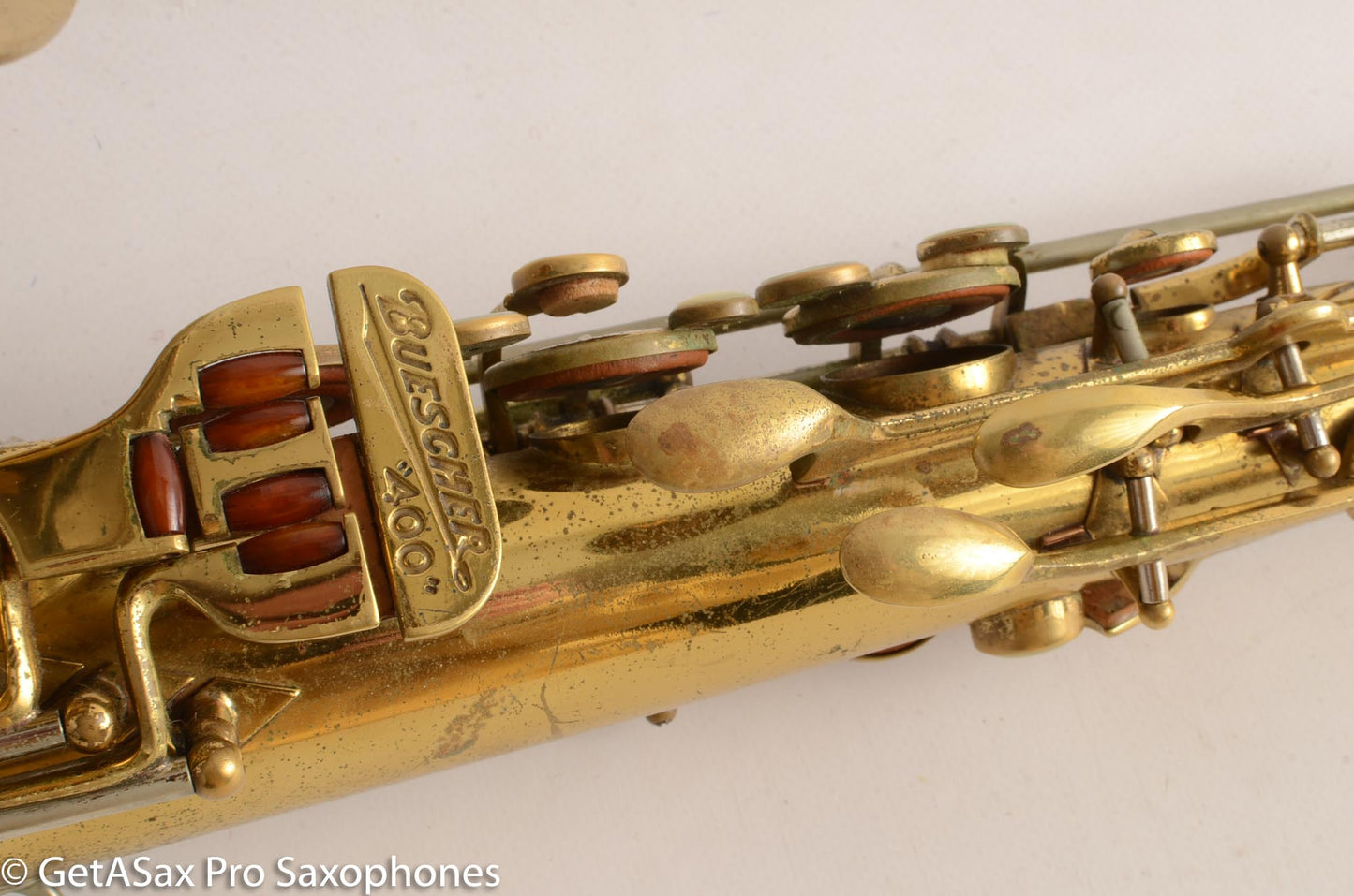 Buescher Top Hat and Cane Tenor Saxophone Relacquered, Pickup Plugged Old Pads Great Deal