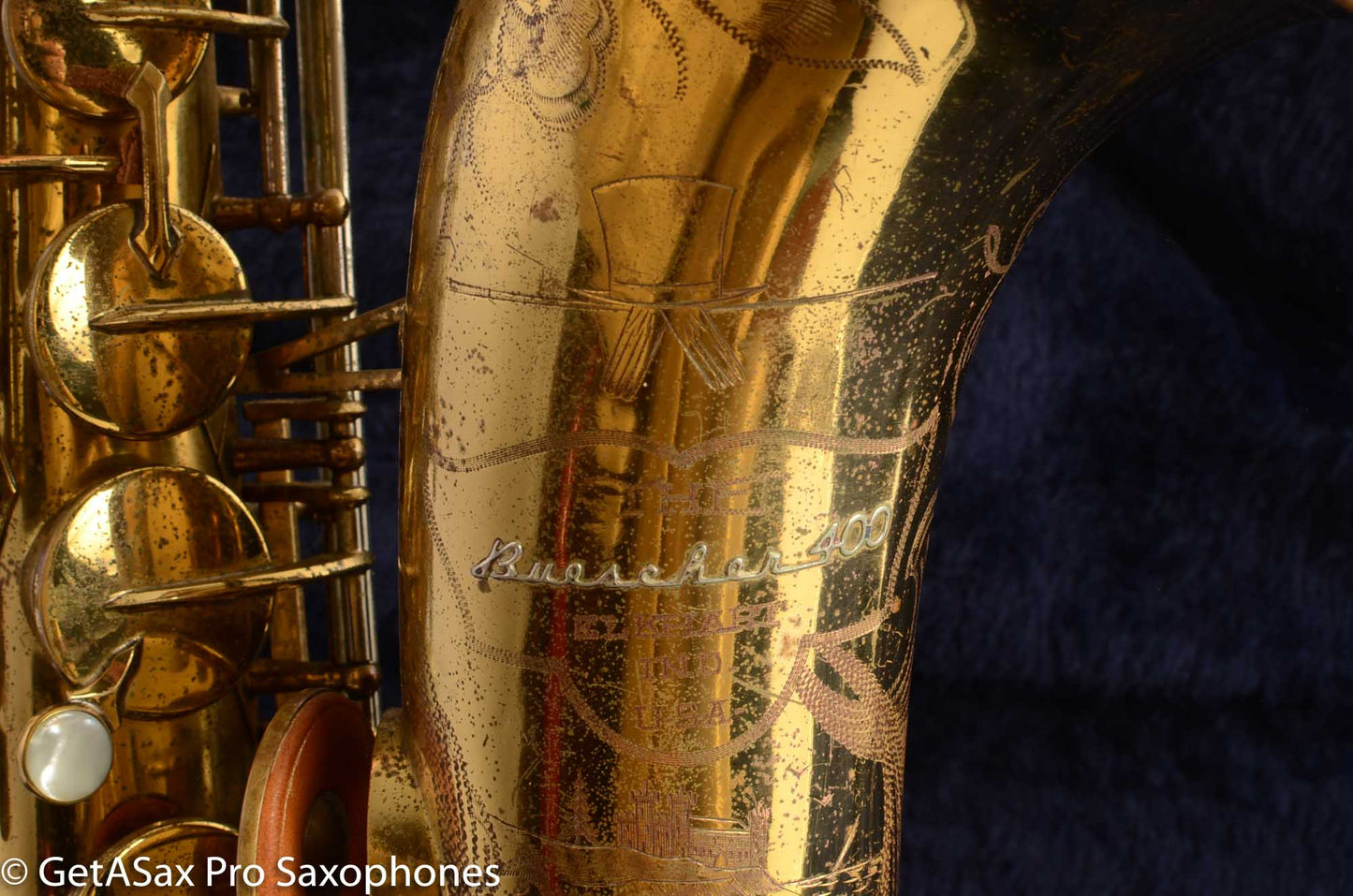 Buescher Top Hat and Cane Tenor Saxophone Relacquered, Pickup Plugged Old Pads Great Deal