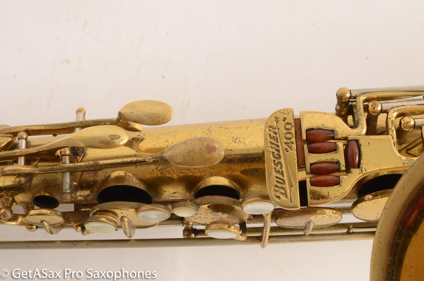 Buescher Top Hat and Cane Tenor Saxophone Relacquered, Pickup Plugged Old Pads Great Deal