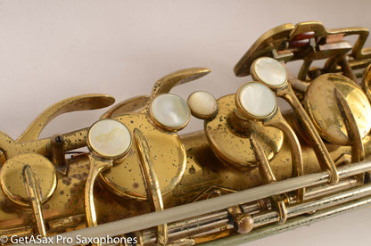 Buescher Top Hat and Cane Tenor Saxophone Relacquered, Pickup Plugged Old Pads Great Deal