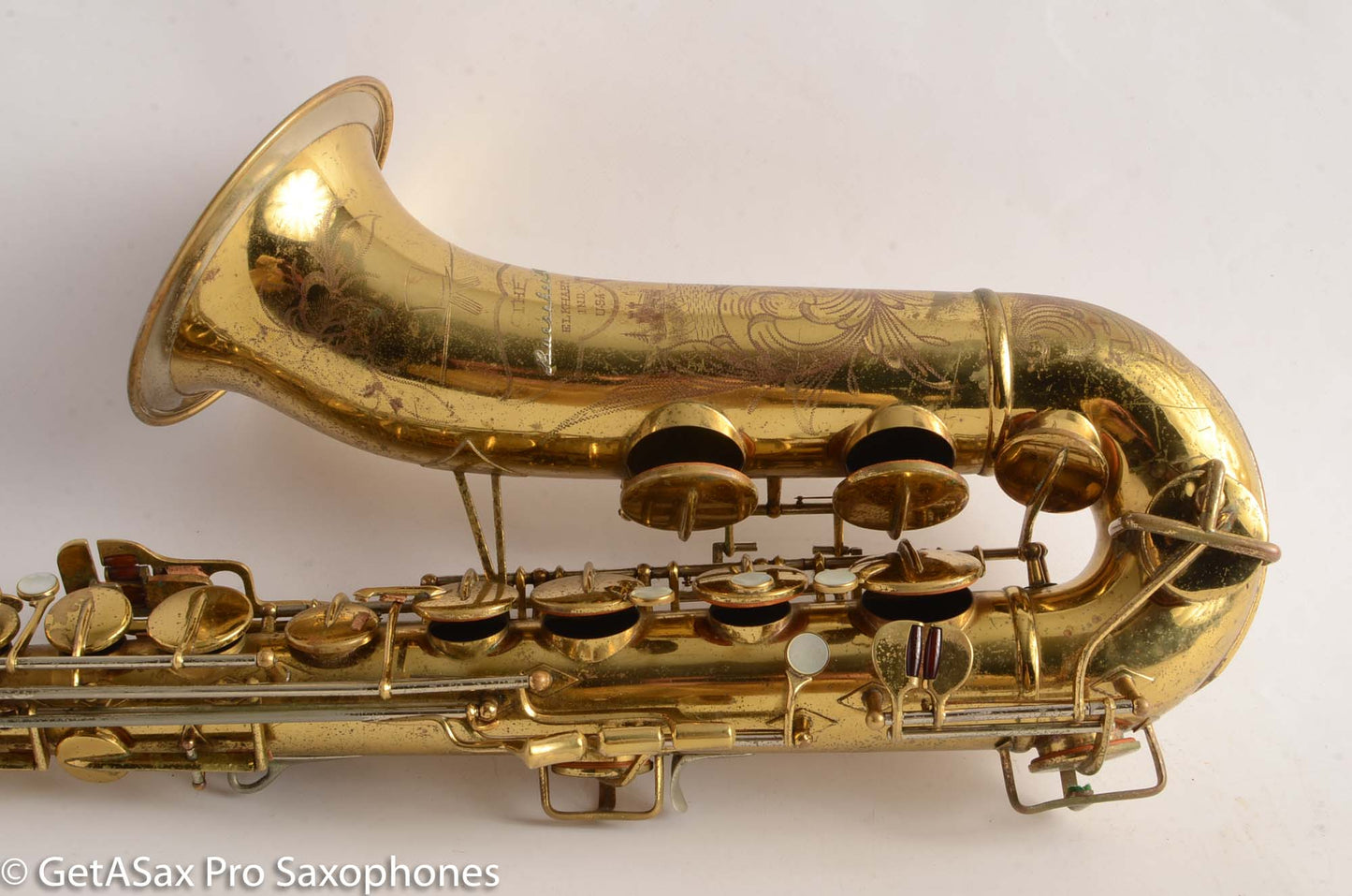 Buescher Top Hat and Cane Tenor Saxophone Relacquered, Pickup Plugged Old Pads Great Deal