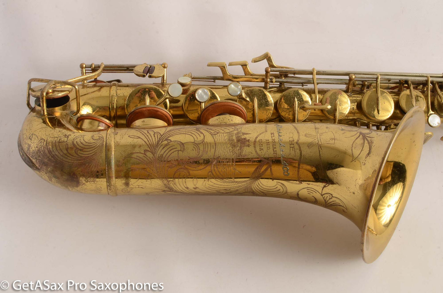 Buescher Top Hat and Cane Tenor Saxophone Relacquered, Pickup Plugged Old Pads Great Deal