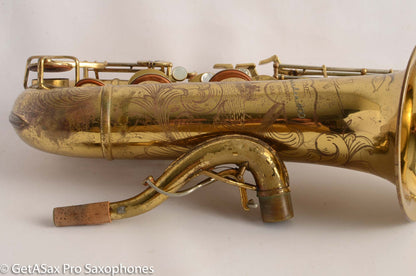 Buescher Top Hat and Cane Tenor Saxophone Relacquered, Pickup Plugged Old Pads Great Deal