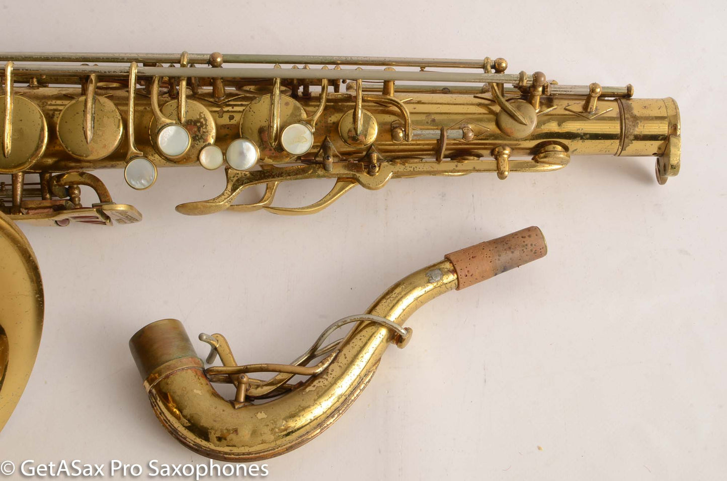 Buescher Top Hat and Cane Tenor Saxophone Relacquered, Pickup Plugged Old Pads Great Deal