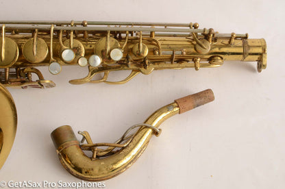 Buescher Top Hat and Cane Tenor Saxophone Relacquered, Pickup Plugged Old Pads Great Deal