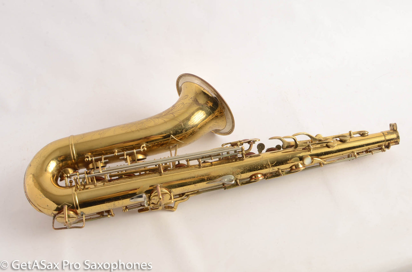 Buescher Top Hat and Cane Tenor Saxophone Relacquered, Pickup Plugged Old Pads Great Deal