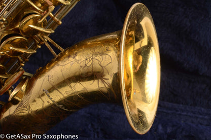 Buescher Top Hat and Cane Tenor Saxophone Relacquered, Pickup Plugged Old Pads Great Deal