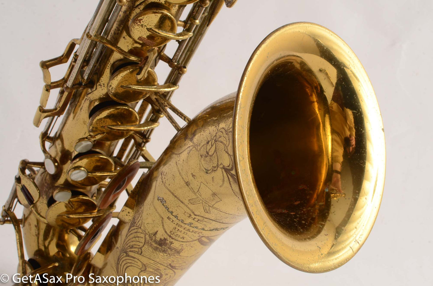 Buescher Top Hat and Cane Tenor Saxophone Relacquered, Pickup Plugged Old Pads Great Deal