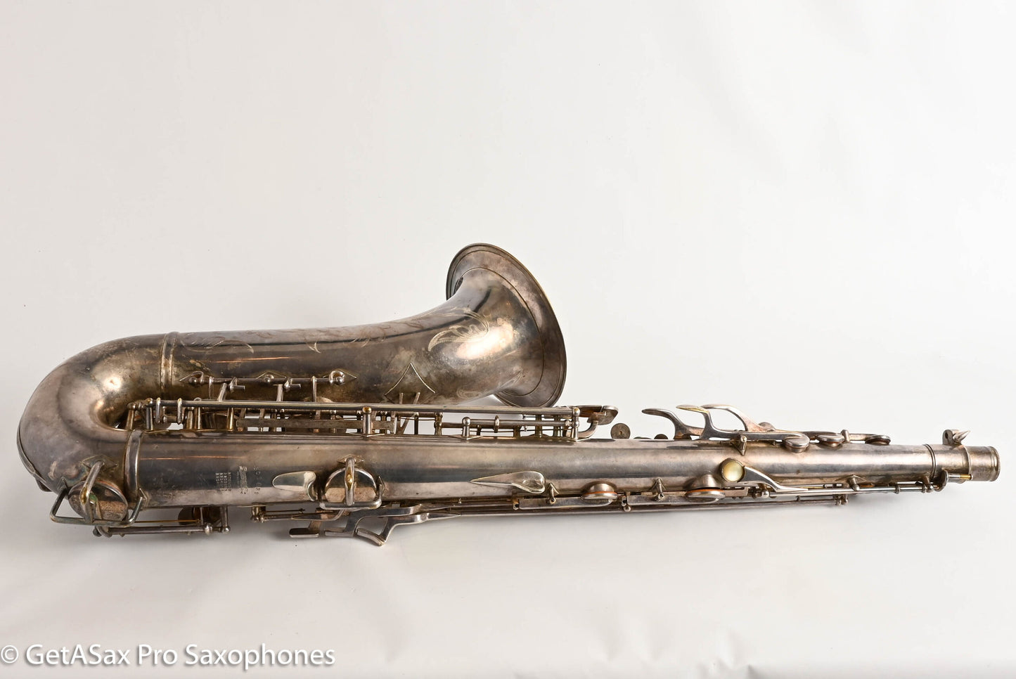 Buescher Top Hat and Cane Tenor Original Silver Plate Orig Pads Gorgeous 301839