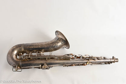 Buescher Top Hat and Cane Tenor Original Silver Plate Orig Pads Gorgeous 301839