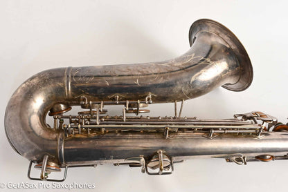 Buescher Top Hat and Cane Tenor Original Silver Plate Orig Pads Gorgeous 301839