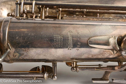 Buescher Top Hat and Cane Tenor Original Silver Plate Orig Pads Gorgeous 301839