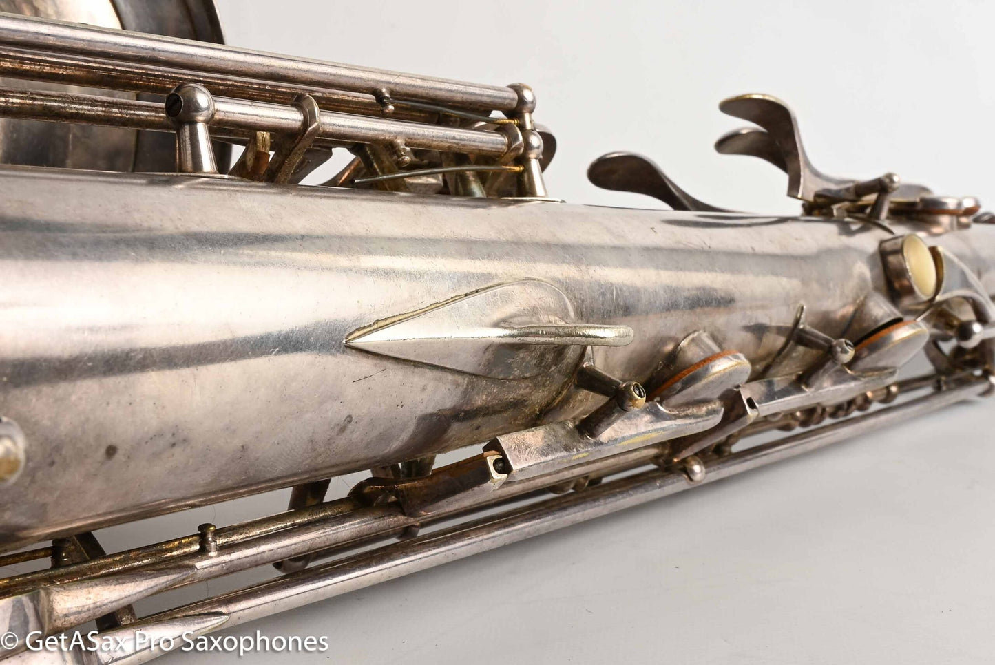 Buescher Top Hat and Cane Tenor Original Silver Plate Orig Pads Gorgeous 301839