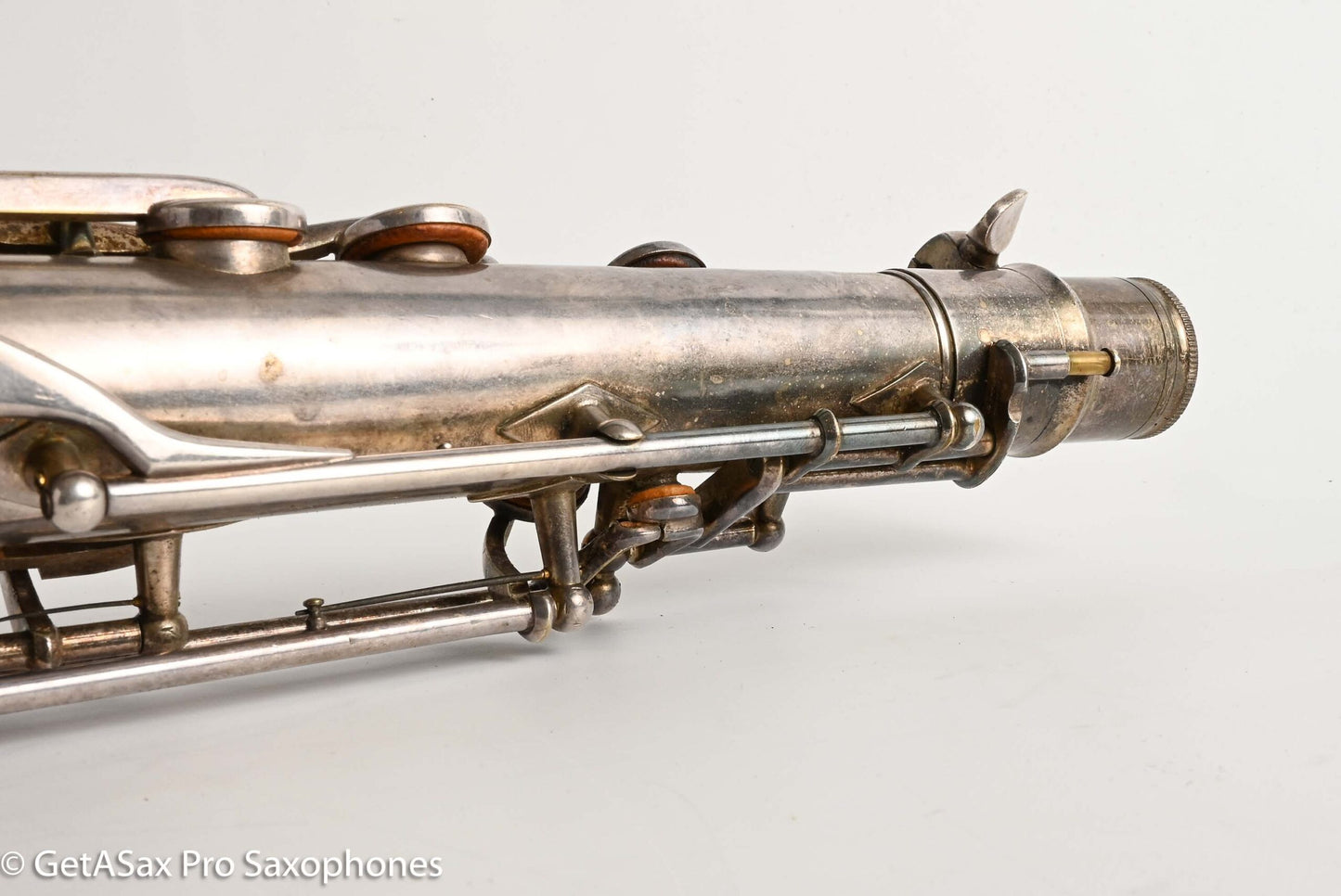 Buescher Top Hat and Cane Tenor Original Silver Plate Orig Pads Gorgeous 301839
