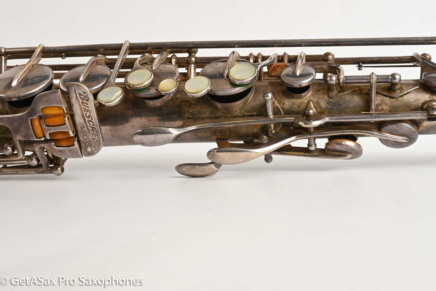 Buescher Top Hat and Cane Tenor Original Silver Plate Orig Pads Gorgeous 301839