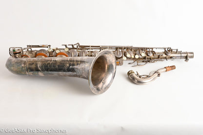 Buescher Top Hat and Cane Tenor Original Silver Plate Orig Pads Gorgeous 301839
