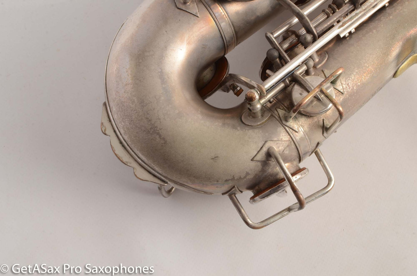 Buescher True Tone Alto Saxophone 1 Neck 196723 Silver Plate Fair Condition