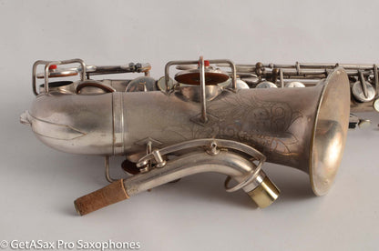 Buescher True Tone Alto Saxophone 1 Neck 196723 Silver Plate Fair Condition