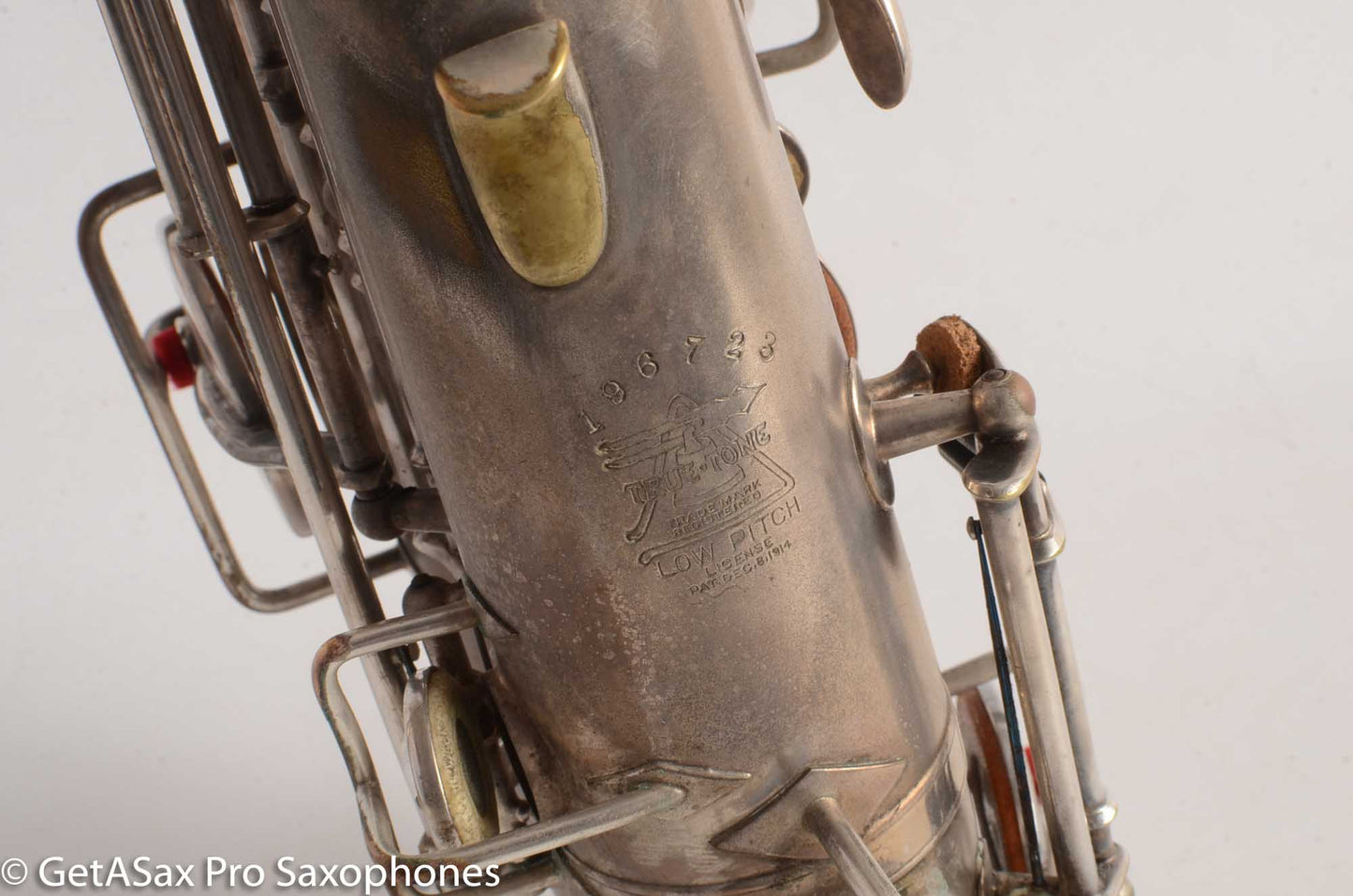Buescher True Tone Alto Saxophone 1 Neck 196723 Silver Plate Fair Condition