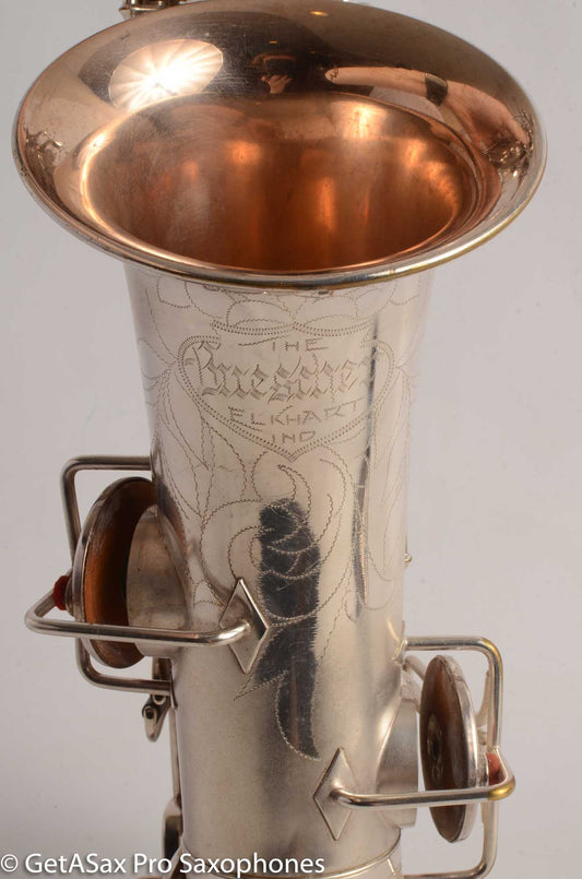 Buescher True Tone Alto Saxophone 200008 Original Silver Plate Good Condition