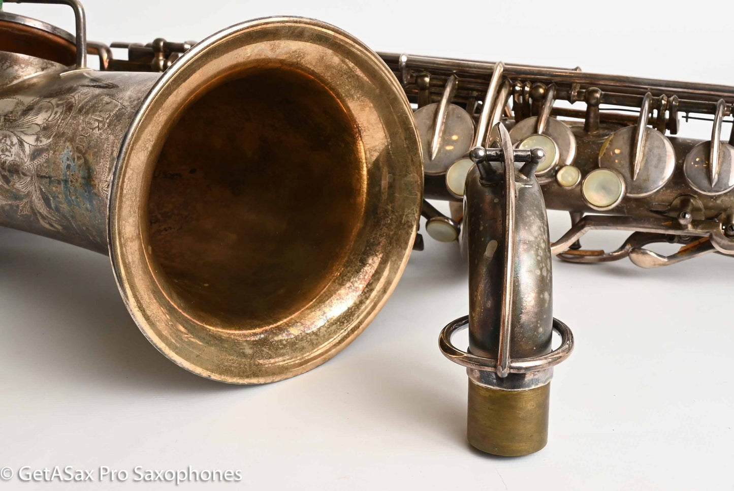 Buescher True Tone C Melody Saxophone Original Silver Old Pads 117561