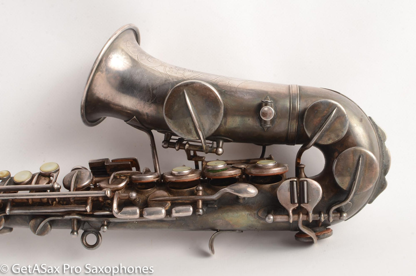 Buescher True Tone Curved Soprano High F Original Silver Excellent Condition 215581