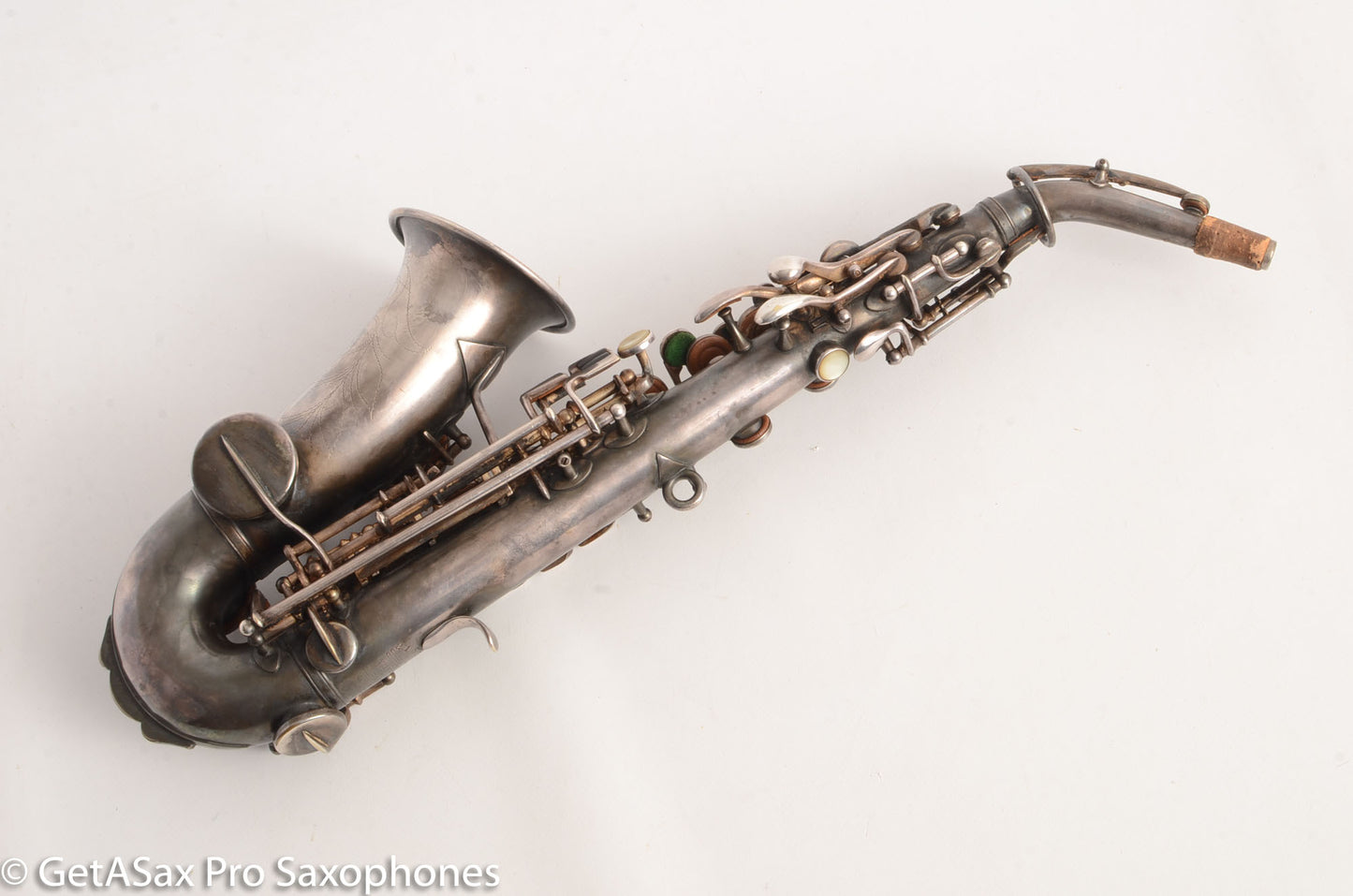 Buescher True Tone Curved Soprano High F Original Silver Excellent Condition 215581