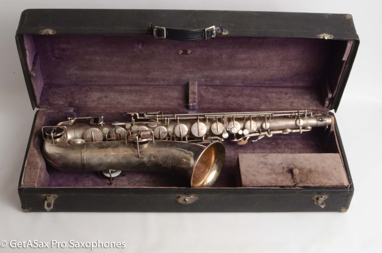 Buescher True Tone Tenor Saxophone Original Silver Old Pads Great Deal! 126098
