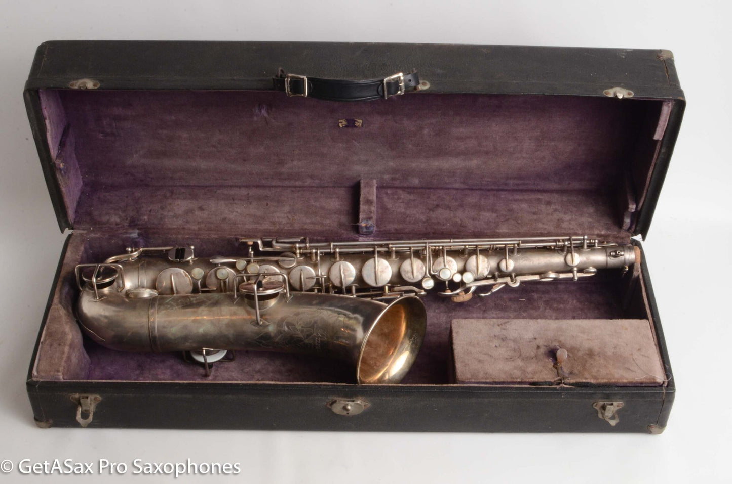 Buescher True Tone Tenor Saxophone Original Silver Old Pads Great Deal! 126098