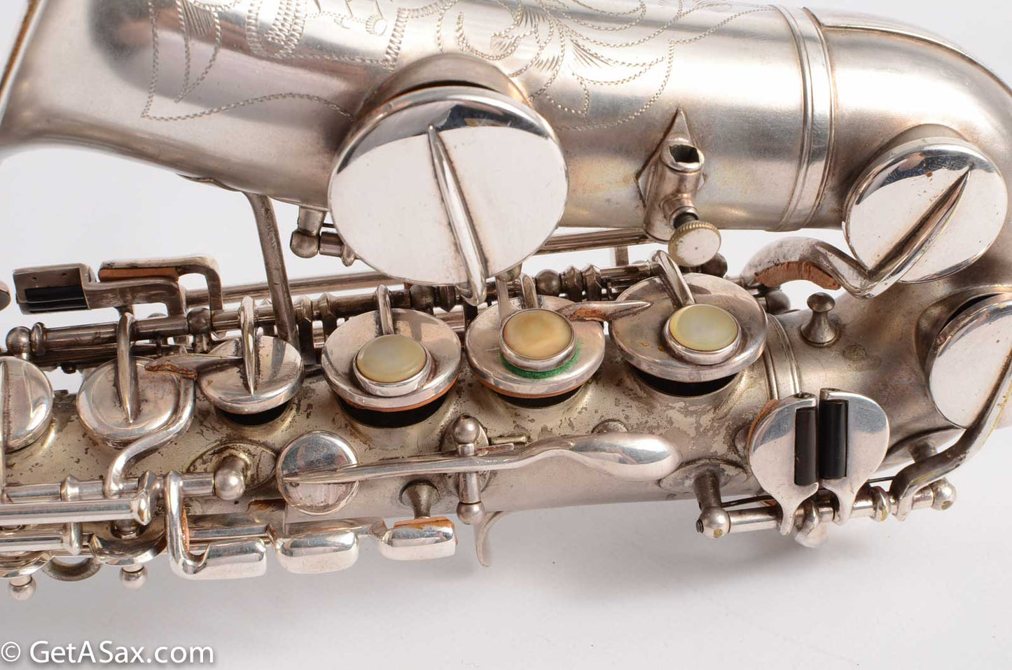 Buescher True Tone Curved Soprano to High F Silver Plate!