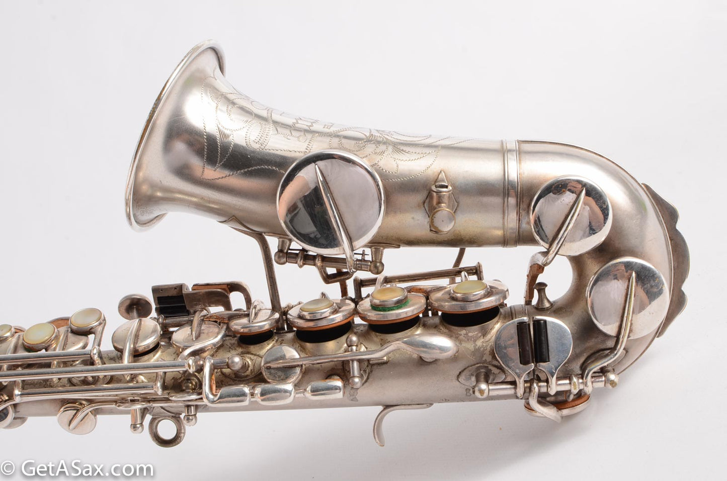 Buescher True Tone Curved Soprano to High F Silver Plate!