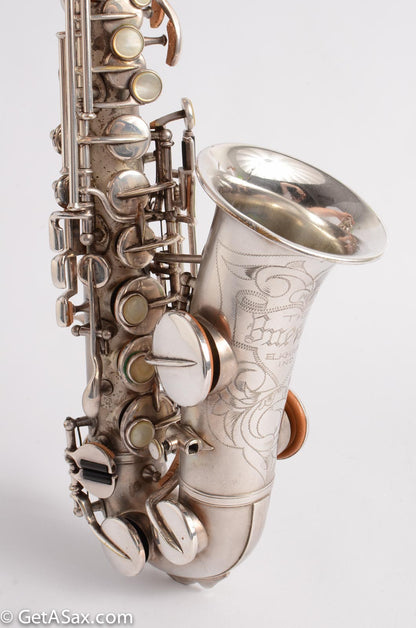 Buescher True Tone Curved Soprano to High F Silver Plate!