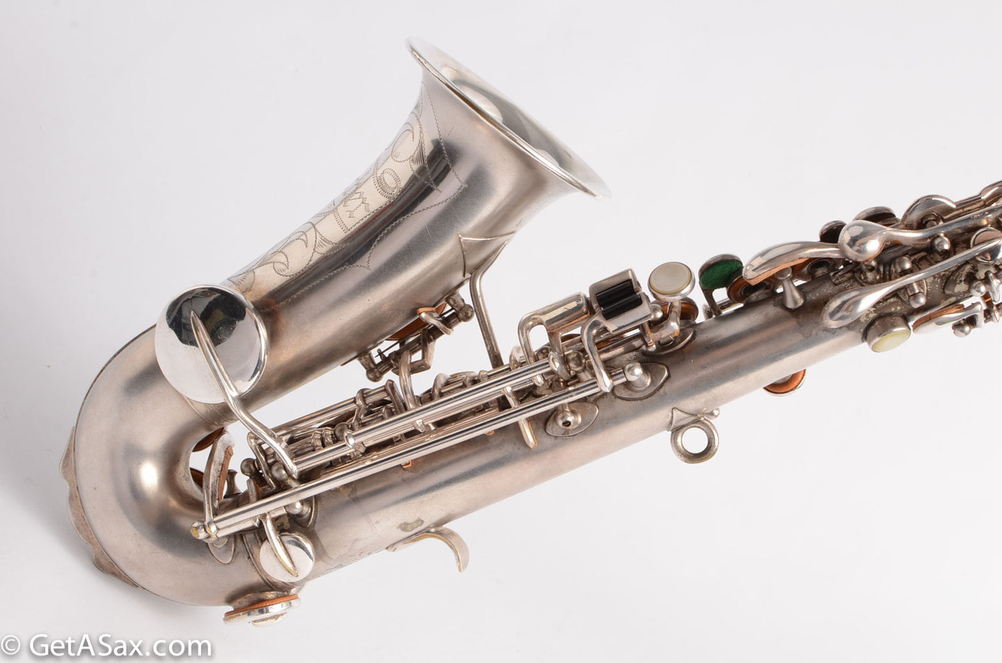 Buescher True Tone Curved Soprano to High F Silver Plate!