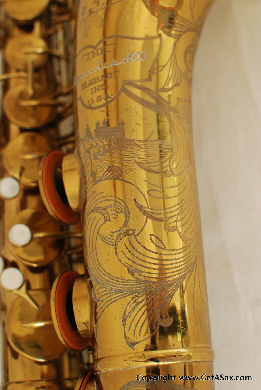 Buescher Tenor Saxophone 304xxx Top Hat and Cane